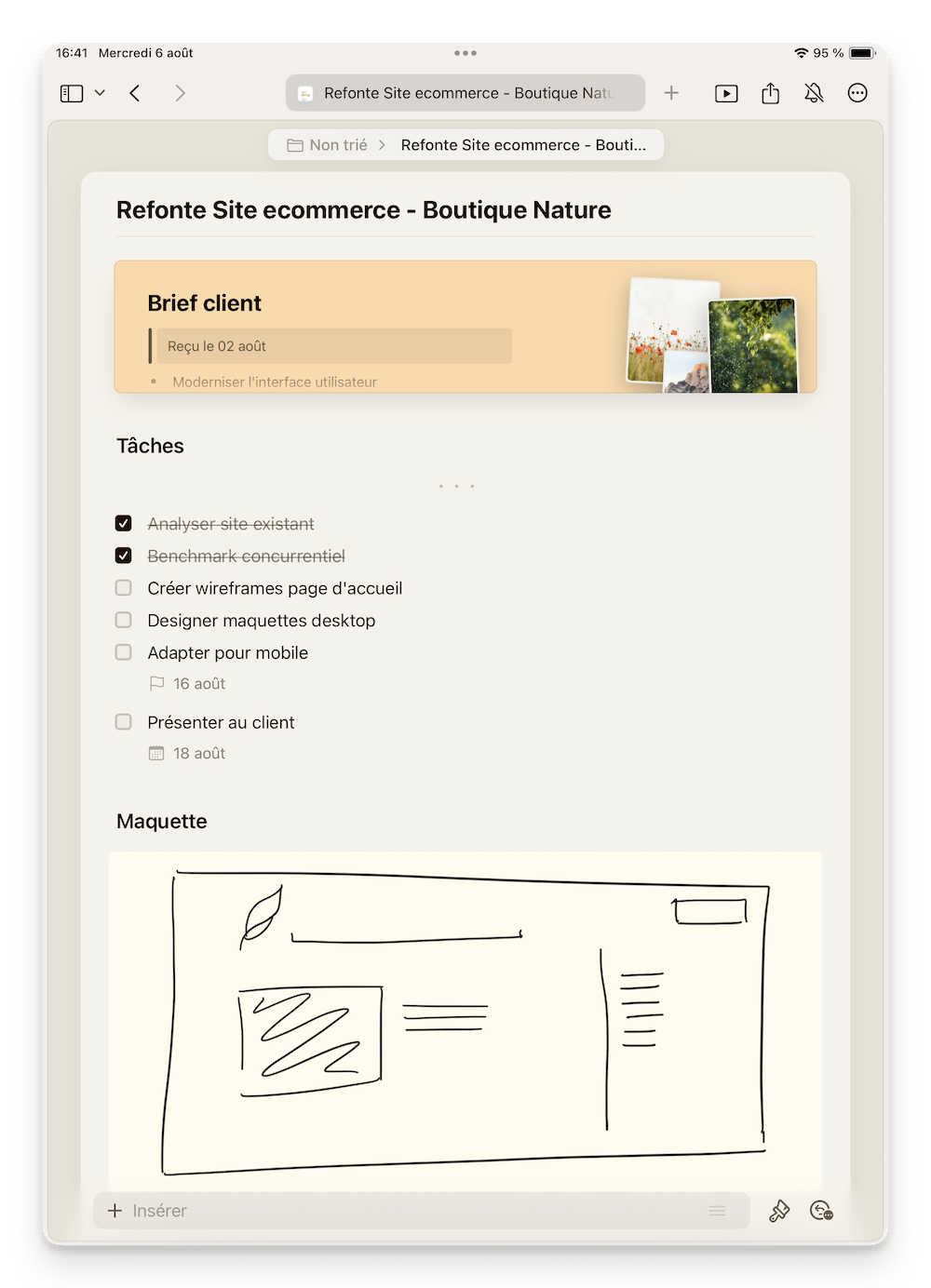 visualisation d'un document Craft Docs